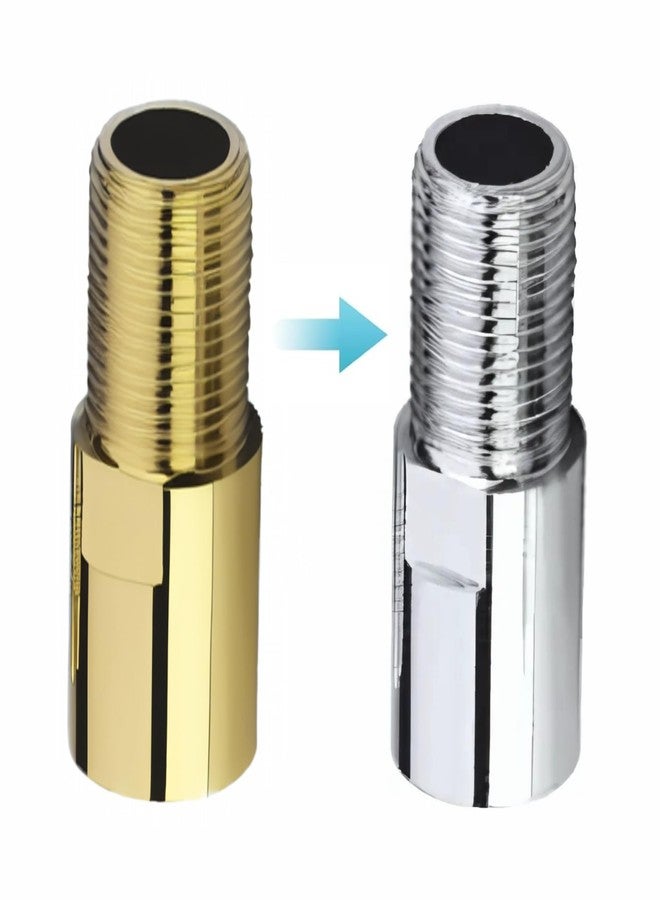 KINIK CP Brass Extension Nipple 2 Inch | 1/2 Inch Thread Chrome Finish Pipe Fitting for Plumbing | Pack of 2 - Image 5